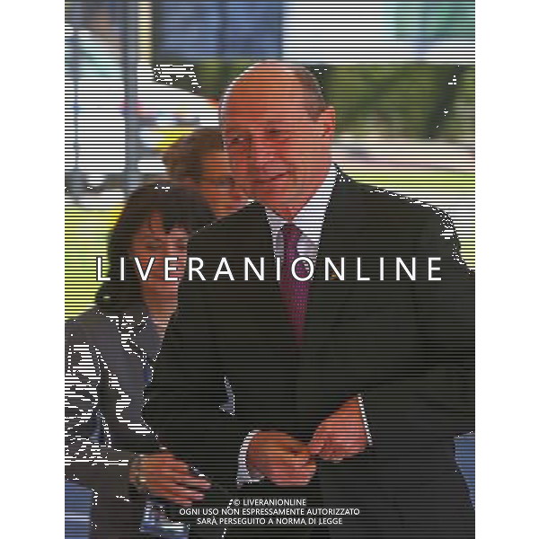 (140324) -- THE HAGUE, March 24, 2014 () -- Romania\'s President Traian Basescu arrives for the third Nuclear Security Summit (NSS) in The Hague, the Netherlands, on March 24, 2014. The third Nuclear Security Summit (NSS) kicked off here on Monday, aimed at preventing nuclear terrorism around the globe. (/Gong Bing) AG ALDO LIVERANI SAS ONLY ITALY