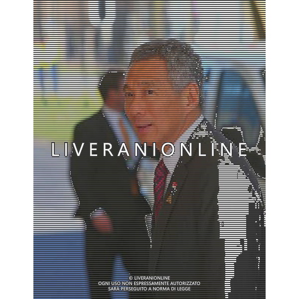 (140324) -- THE HAGUE, March 24, 2014 () -- Singaporean Prime Minister Lee Hsien Loong arrives for the third Nuclear Security Summit (NSS) in The Hague, the Netherlands, on March 24, 2014. The third Nuclear Security Summit (NSS) kicked off here on Monday, aimed at preventing nuclear terrorism around the globe. (/Gong Bing) AG ALDO LIVERANI SAS ONLY ITALY