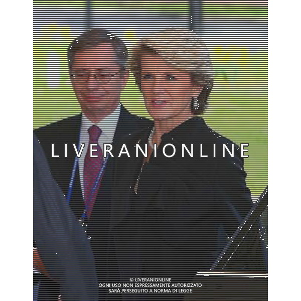 (140324) -- THE HAGUE, March 24, 2014 () -- Australian Foreign Minister Julie Bishop (R) arrives for the third Nuclear Security Summit (NSS) in The Hague, the Netherlands, on March 24, 2014. The third Nuclear Security Summit (NSS) kicked off here on Monday, aimed at preventing nuclear terrorism around the globe. (/Gong Bing) AG ALDO LIVERANI SAS ONLY ITALY