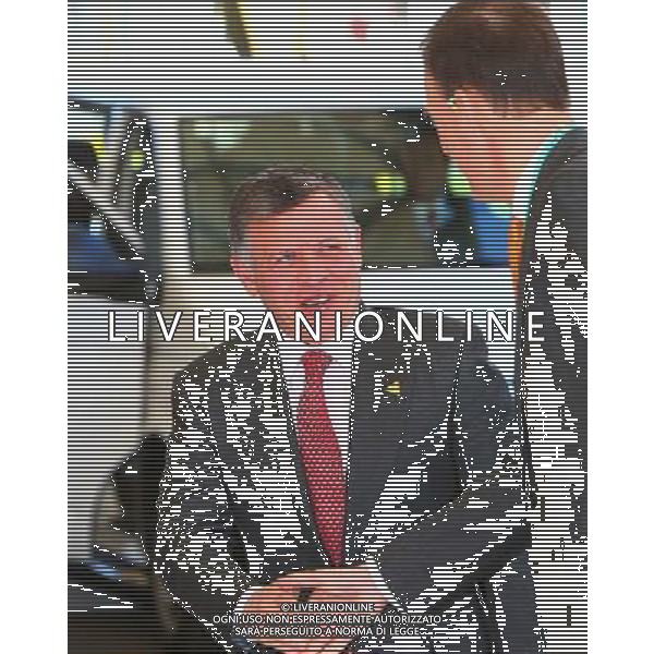 (140324) -- THE HAGUE, March 24, 2014 () -- King Abdullah II Bin Al-Hussein of Jordan (L) arrives for the third Nuclear Security Summit (NSS) in The Hague, the Netherlands, on March 24, 2014. The third Nuclear Security Summit (NSS) kicked off here on Monday, aimed at preventing nuclear terrorism around the globe. (/Gong Bing) AG ALDO LIVERANI SAS ONLY ITALY