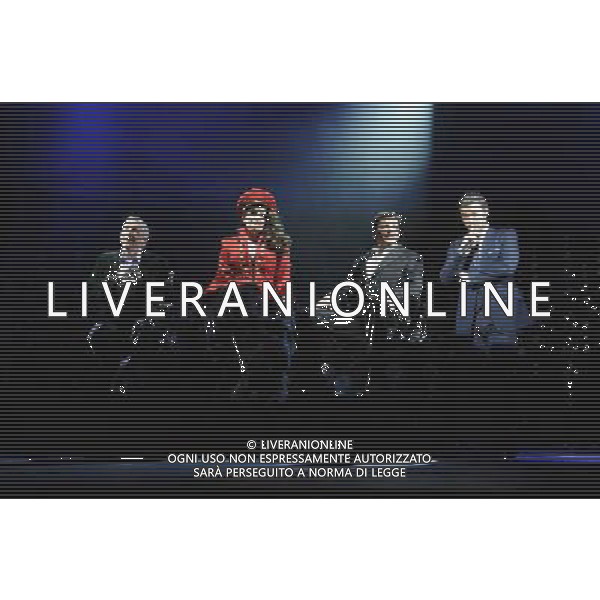 Ashley Knight, Victoria Elliott, Nigel Harman, \'I Can\'t Sing!\' The X Factor Musical, The London Palladium, London. 21.03.14 AG ALDO LIVERANI SAS ONLY ITALY