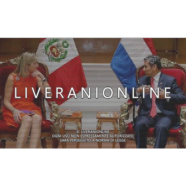 (140308) -- LIMA, March 8, 2014 () -- Peru\'s President Ollanta Humala (R) meets with Queen Maxima of the Netherlands (L) at the Government Palace in Lima City, capital of Peru, on March 7, 2014. Queen Maxima of the Netherlands visited Peru in her capacity as the United Nations Secretary-General\'s Special Advocate for Inclusive Finance for Development. (/Luis Camacho) (rt) (sp) ©photohsot/AGENZIA ALDO LIVERANI SAS - ITALY ONLY - La Regina Maxima d\'olanda nella sua veste di Segretario Generale delle Nazioni Unite in visita a Lima City, capitale del Peru\', il 7 marzo 2014.