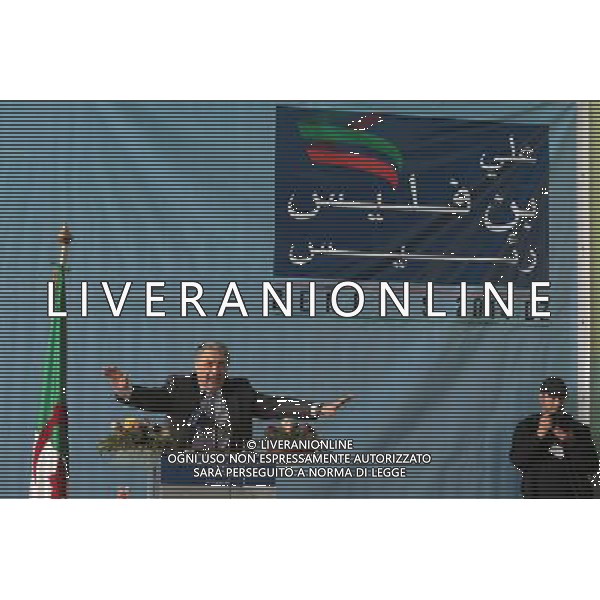 (140324) -- BLIDA, March 24, 2014 () -- Ali Benflis (L), former prime minister of Algeria and candidate of the forthcoming presidential election, delivers a speech during an election campaign in Blida, Algeria, March 24, 2014. (/Mohamed Kadri) AG ALDOL IVERANI SAS ONLY ITALY