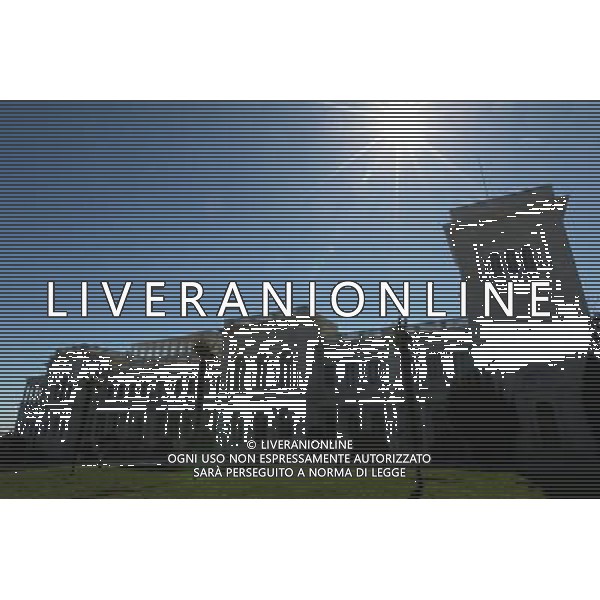 (140323) -- SIMFEROPOL, March 23, 2014 () -- Photo taken on March 22, 2014 shows Livadia Palace in Yalta, Crimea. Yalta is located on the north coast of the Black Sea in Crimea. The city became famous in 1945 when the Yalta Conference was held at the Livadia Palace. (/Lu Jinbo)(bxq) ©photoshot/AGENZIA ALDO LIVERANI SAS - ITALY ONLY - Veduta del paesaggio di Yalta, che si trova sulla costa settentrionale del Mar Nero in Crimea. Divenne famosa la citta\' nel 1945, quando si e\' tenuta la Conferenza di Yalta presso il Palazzo Livadia.