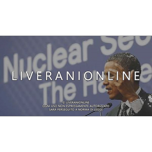 (140325) -- THE HAGUE, March 25, 2014 () -- U.S. President Barack Obama speaks during the closing press conference of the Nuclear Security Summit (NSS) 2014 in The Hague, the Netherlands, on March 25, 2014. The Nuclear Security Summit (NSS) 2014 concluded in The Hague on Tuesday with a communique reached by world leaders to prevent nuclear material from falling into the hands of terrorists. (/Yin Gang) AG ALDO LIVERANI SAS ONLY ITALY