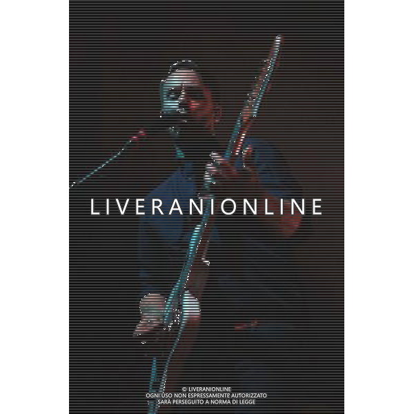 (140325) -- FRANKFURT, March 25, 2014 () -- Kristoffer Huenecke of the German rock band Revolverheld performs in the \'Always in Motion Tour 2014\' at Batschkapp in Frankfurt, Germany on March 25, 2014. (/Luo Huanhuan) AG ALDOL IVERANI SAS ONLY ITALY