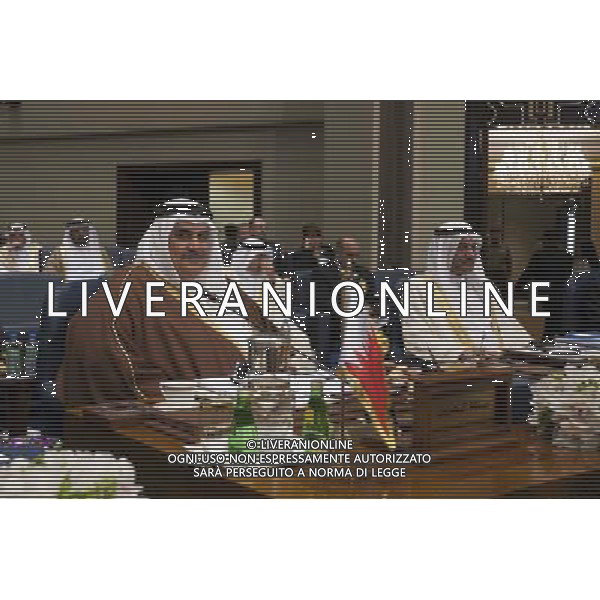 (140326) -- KUWAIT CITY, March 26, 2014 () -- Bahrain\'s Foreign Minister Sheikh Khalid bin Ahmed al Khalifa attends the closing ceremony of the 25th Arab League Summit in Kuwait City, Kuwait, March 26, 2014. The leaders of Arab states concluded the two-day Arab League summit with the announcement of Kuwait Declaration on Wednesday in Bayan Palace in Kuwait. (/Cui Xinyu) (whw) AG ALDO LIVERANI SAS ONLY ITALY