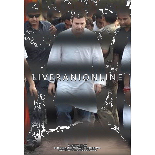 (140325) -- CALCUTTA, March 25, 2014 () --- Vice President of India\'s ruling Congress party Rahul Gandhi arrives for an election campaign for the upcoming Indian parliamentary election in Calcutta, capital of eastern Indian state West Bengal, March 25, 2014. (/Stringer) AG ALDO LIVERANI SAS ONLY ITALY