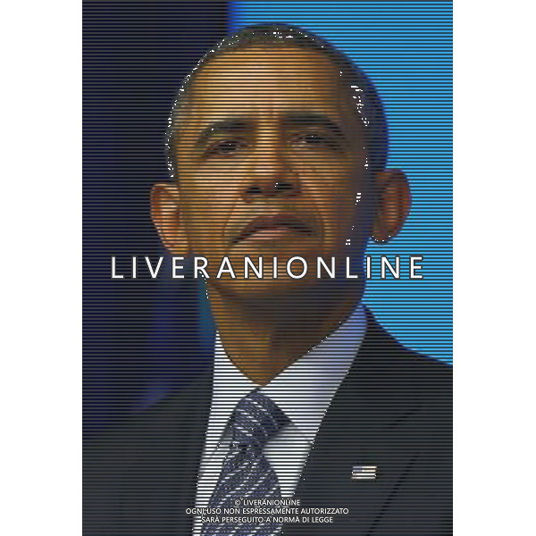 (140326) -- BRUSSELS, March 26, 2014 () -- U.S. President Barack Obama speaks during a press conference at the EU-US Summit at the EU Headquarters in Brussels on March 26, 2014. (/Gong Bing) AG ALDO LIVERANI SAS ONLY ITALY