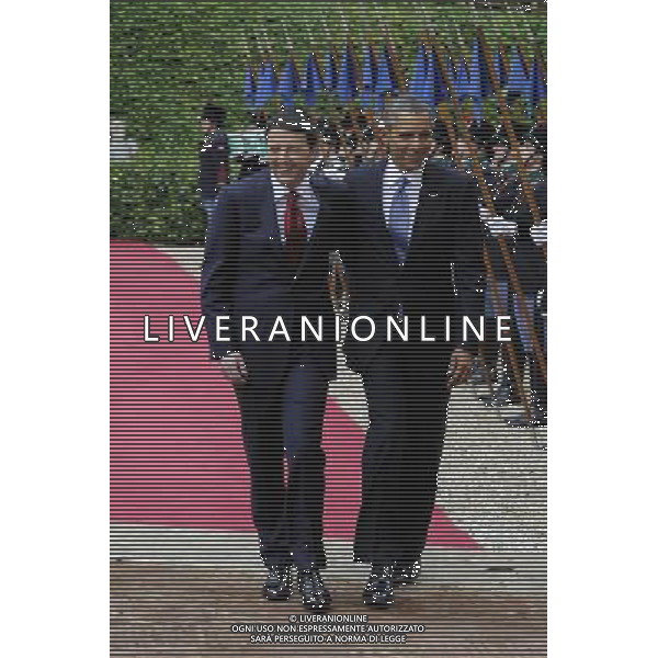 Il premier Italiano Matteo Renzi incontra il Presidente degli Stati Uniti Barack Obama a Villa Madama a Roma 27 marzo 2014 ©Corradetti/AGENZIA ALDO LIVERANI SAS 