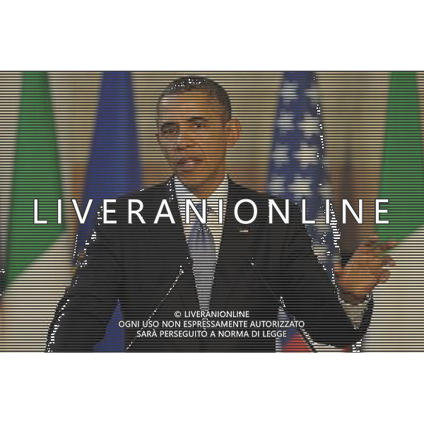 Il premier Italiano Matteo Renzi incontra il Presidente degli Stati Uniti Barack Obama a Villa Madama a Roma 27 marzo 2014 ©Corradetti/AGENZIA ALDO LIVERANI SAS 