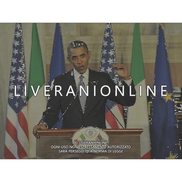 Il premier Italiano Matteo Renzi incontra il Presidente degli Stati Uniti Barack Obama a Villa Madama a Roma 27 marzo 2014 ©Corradetti/AGENZIA ALDO LIVERANI SAS 