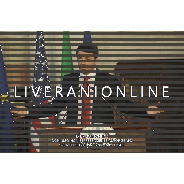 Il premier Italiano Matteo Renzi incontra il Presidente degli Stati Uniti Barack Obama a Villa Madama a Roma 27 marzo 2014 ©Corradetti/AGENZIA ALDO LIVERANI SAS 