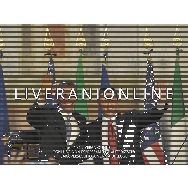 Il premier Italiano Matteo Renzi incontra il Presidente degli Stati Uniti Barack Obama a Villa Madama a Roma 27 marzo 2014 ©Corradetti/AGENZIA ALDO LIVERANI SAS 
