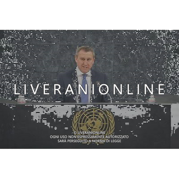(140327) -- NEW YORK, March 27, 2014 () -- Ukrainian Acting Foreign Minister Andrii Deshchytsia speaks prior to a UN General Assembly vote on a draft resolution regarding Ukraine, at the UN headquarters in New York, on March 27, 2014. The UN General Assembly on Thursday adopted a resolution, affirming its commitment to Ukraine\'s territorial integrity and urging all parties to strive for peaceful resolution of the Ukrainian crisis \'through direct political dialogue.\' (/Niu Xiaolei) ©photohsot/AGENZIA ALDO LIVERANI SAS - ITALY ONLY - Voto dell\'Assemblea generale delle Nazioni Unite su una bozza di risoluzione per quanto riguarda l\'Ucraina presso la sede dell\'ONU a New York, il 27 marzo 2014
