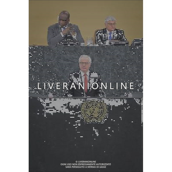 (140327) -- NEW YORK, March 27, 2014 () -- Russian ambassador to the United Nations Vitaly Churkin speaks prior to a UN General Assembly vote on a draft resolution regarding Ukraine, at the UN headquarters in New York, on March 27, 2014. The UN General Assembly on Thursday adopted a resolution, affirming its commitment to Ukraine\'s territorial integrity and urging all parties to strive for peaceful resolution of the Ukrainian crisis \'through direct political dialogue.\' (/Niu Xiaolei) ©photohsot/AGENZIA ALDO LIVERANI SAS - ITALY ONLY - Voto dell\'Assemblea generale delle Nazioni Unite su una bozza di risoluzione per quanto riguarda l\'Ucraina presso la sede dell\'ONU a New York, il 27 marzo 2014