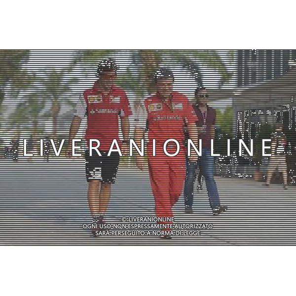(L to R): Fernando Alonso (ESP) Ferrari with Fabrizio Borra (ESP) Physio. 28.03.2014. Formula 1 World Championship, Rd 2, Malaysian Grand Prix, Sepang, Malaysia, Friday. - www.xpbimages.com, EMail: requests@xpbimages.com - copy of publication required for printed pictures. Every used picture is fee-liable. © Copyright: Price / XPB Images AG ALDO LIVERANI SAS ONLY ITALY