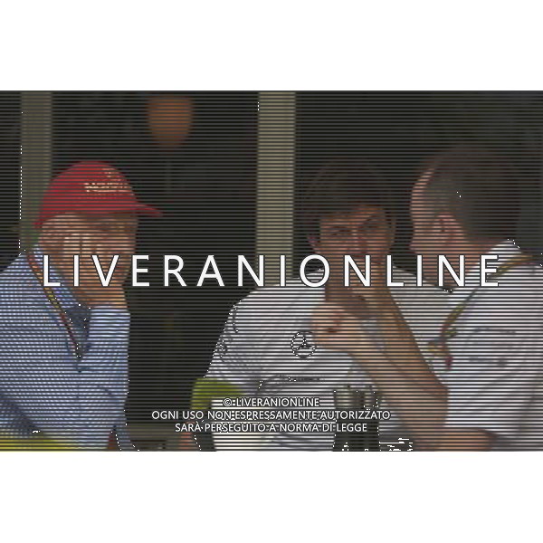 (L to R): Niki Lauda (AUT) Mercedes Non-Executive Chairman with Toto Wolff (GER) Mercedes AMG F1 Shareholder and Executive Director and Paddy Lowe (GBR) Mercedes AMG F1 Executive Director (Technical). 28.03.2014. Formula 1 World Championship, Rd 2, Malaysian Grand Prix, Sepang, Malaysia, Friday. - www.xpbimages.com, EMail: requests@xpbimages.com - copy of publication required for printed pictures. Every used picture is fee-liable. © Copyright: Price / XPB Images AG ALDO LIVERANI SAS ONLY ITALY