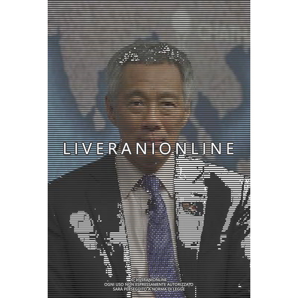 Lee Hsien Loong PM of Singapore speaks on Singapore\'s Perspectives on Asia and Europe alongside Rt Hon Sir Malcolm Rifkind MP, Chairman, Intelligence and Security Committe; UK Foreign Secretary (1995-97). Chatham House, London. AG ALDO LIVERANI SAS ONLY ITALY