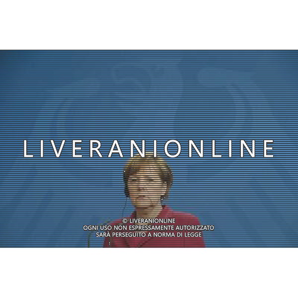 (140327) -- BERLIN, March 27, 2014 () -- German Chancellor Angela Merkel attends a press conference after meeting with visiting Canada\'s Prime Minister Stephen Harper in Berlin, Germany, on March 27, 2014. (/Zhang Fan) AG ALDO LIVERANI SAS ONLY ITALY