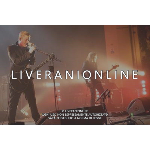 Interpol perform live at the NME Awards Tour 2014, O2 Academy Brixton, London, United Kingdom. 27 March 2014. Paul Banks, Sam Fogarino, Daniel Kessler. AG ALDO LIVERANI SAS ONLY ITALY