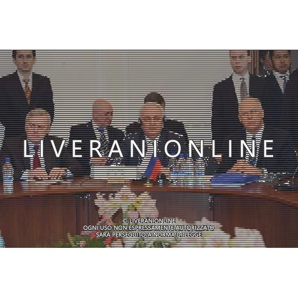 (140328) -- TASHKENT, March 28, 2014 () -- Photo taken on March 28, 2014 shows the delegation of Russia the 24th meeting of the Executive Committee of the Regional Anti-terrorist Structure of the Shanghai Cooperation Organisation (SCO) in Tashkent, Uzbekistan. The 24th meeting of the Executive Committee of the Regional Anti-terrorist Structure of the SCO kicked off on Friday. Delegations from China, Russia, Uzbekistan, Tadzhikistan, Kyrgyzstan and Kazakhstan attended the meeting. (/Sadat) (zhf) AG ALDOL IVERANI SAS ONLY ITALY
