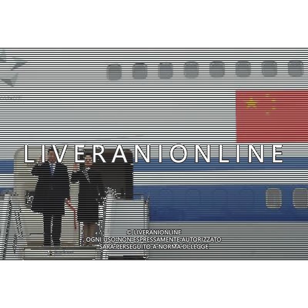 (140328) -- BERLIN, March 28, 2014 () -- Chinese President Xi Jinping (L) and his wife Peng Liyuan arrive in Berlin, Germany, March 28, 2014. Xi is on a state visit to Germany. (/Rao Aimin) (zkr) AG ALDO LIVERANI SAS ONLY ITALY