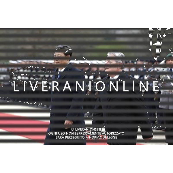 (140328) -- BERLIN, March 28, 2014 () -- Chinese President Xi Jinping (L front) attends a welcoming ceremony held by German President Joachim Gauck (R front) before their meeting in Berlin, Germany, March 28, 2014. (/Ju Peng) (zkr) AG ALDO LIVERANI SAS ONLY ITALY