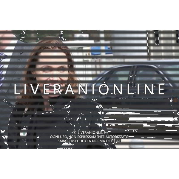 (140328) -- SARAJEVO, March 28, 2014 () -- Hollywood star Angelina Jolie arrives at Srebrenica, Bosnia and Herzegovina (BiH), on March 28, 2014. The international conference on prevention of sexual violence in conflicts opened here on Friday, organized by Ministry of Defense of BiH. Hollywood star Angelina Jolie and British Foreign Secretary William Hague were among participants in the regional conference which was also joined by high officials from BiH government and international organizations. (/Haris Memija) AG ALDO LIVERANI SAS ONLY ITALY