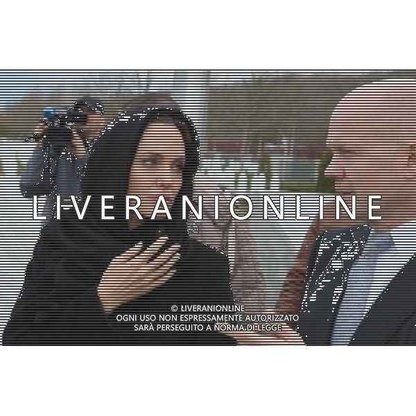 (140328) -- SARAJEVO, March 28, 2014 () -- Hollywood star Angelina Jolie (L) and British Foreign Secretary William Hague arrive at Srebrenica, Bosnia and Herzegovina (BiH), on March 28, 2014. The international conference on prevention of sexual violence in conflicts opened here on Friday, organized by Ministry of Defense of BiH. Hollywood star Angelina Jolie and British Foreign Secretary William Hague were among participants in the regional conference which was also joined by high officials from BiH government and international organizations. (/Haris Memija) AG ALDO LIVERANI SAS ONLY ITALY