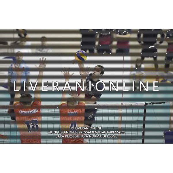 Alexey KULESHOV / Mikko ESKO / Marko IVOVIC - 29.03.2014 - Paris Volley / Novgorod - Finale CEV - Photo : Fred Porcu / Icon Sport