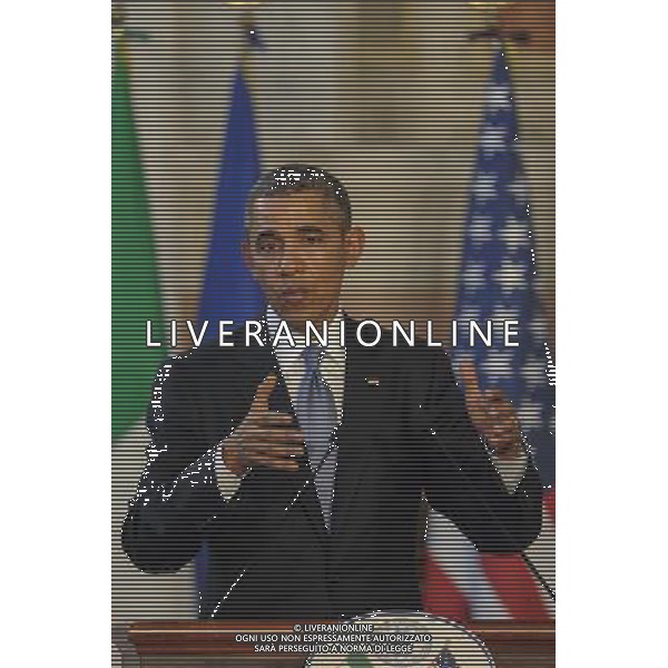 Roma - 27/03/2014 - Villa Madama - Il Presidente del Consiglio Matteo Renzi incontra il Presidente degli Stati Uniti Barack Obama - nella foto: Barack Obama / Ph. Fabrizio Corradetti - Ag. Aldo Liverani Sas