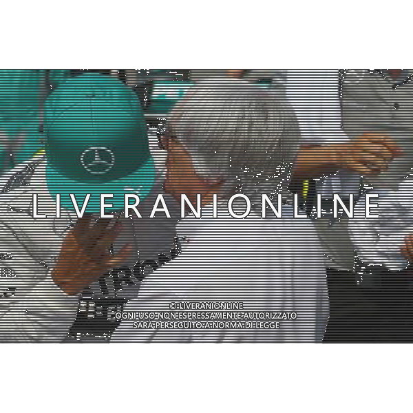 (L to R): Lewis Hamilton (GBR) Mercedes AMG F1 with Bernie Ecclestone (GBR) on the grid. 30.03.2014. Formula 1 World Championship, Rd 2, Malaysian Grand Prix, Sepang, Malaysia, Sunday. - www.xpbimages.com, EMail: requests@xpbimages.com - copy of publication required for printed pictures. Every used picture is fee-liable. © Copyright: Batchelor / XPB Images ag aldo liverani sas only italy