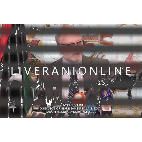 (140329) -- TRIPOLI, March 29, 2014 () -- Martin Hilbert, director of German international broadcaster Deutsche Welle Akademie in Libya, addresses the opening ceremony of Libyan Media Reform and Development Project, in Tripoli, Libya, on March 29, 2014. The project was funded by European Union and implemented by the Deutsche Welle Akademie and the Institute for War and Peace. (/Hamza Turkia) AG ALDO LIVERANI SAS ONLY ITALY