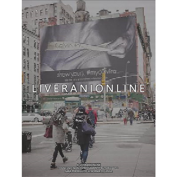 A Calvin Klein billboard in the Soho neighborhood of New York on Sunday, March 30, 2014. Klein\'s advertisements use sex and provocative images to test society\'s cultural and moral boundaries. ©photoshot/AGENZIA ALDO LIVERANI SAS - ITALY ONLY - Vedute della citta\' di New York - Vita quotidiana