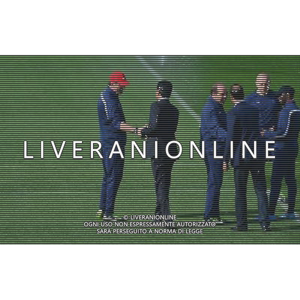 Laurent BLANC / Nasser AL KHELAIFI - 01.04.2014 - Entrainement du Paris Saint Germain avant le match de Champions League Photo : Dave Winter / Icon Sport ag aldo liverani sas only italy *** Local Caption ***