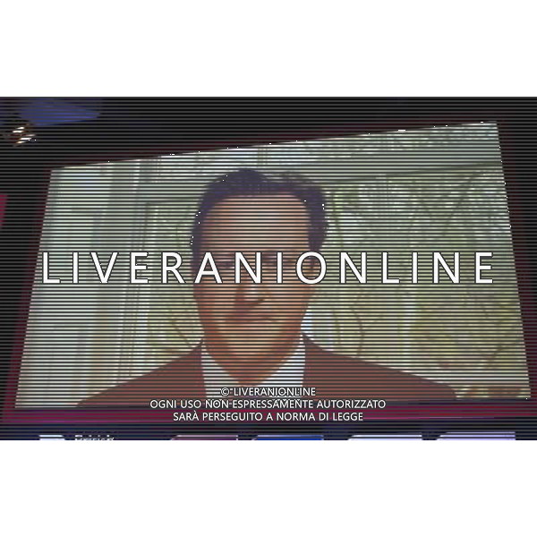 David Cameron delivers his gives a speech via pre recorded video at the British Chambers of Commerce Annual Conference in the QE II Conference center in London. AG ALDO LIVERANI SAS ONLY ITALY