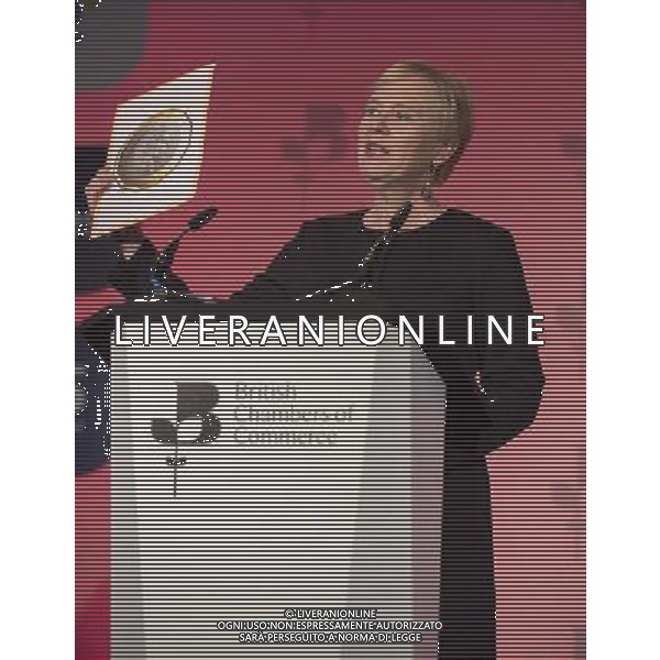 Ann Cairns President of International markets, mastercard Worldwide gives a speech at the British Chambers of Commerce Annual Conference in the QE II Conference center in London. AG ALDO LIVERANI SAS ONLY ITALY