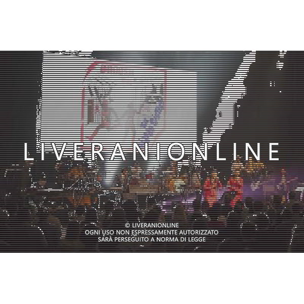 Atomic Bomb Who is William Onyeabor? Featuring Damon Albarn, Alexis Taylor (Hot Chip), Kele Okereke (Bloc Party), Pat Mahoney (LCD Soundsystem), Sinkane, Money Mark, Lijadu Sisters and Ghostpoet Performing live, Barbican Centre, 1st April 2014, concert, gig, show, event, live, performance, funk, electro-funk AG ALDO LIVERANI SAS ONLY ITALY