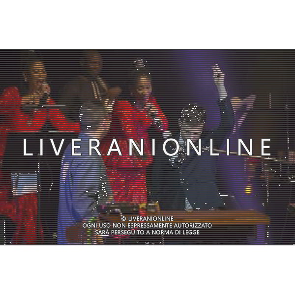 Atomic Bomb Who is William Onyeabor? Featuring Damon Albarn, Alexis Taylor (Hot Chip), Kele Okereke (Bloc Party), Pat Mahoney (LCD Soundsystem), Sinkane, Money Mark, Lijadu Sisters and Ghostpoet Performing live, Barbican Centre, 1st April 2014, concert, gig, show, event, live, performance, funk, electro-funk AG ALDO LIVERANI SAS ONLY ITALY