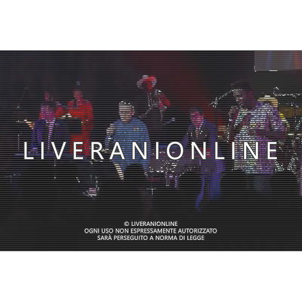 Atomic Bomb Who is William Onyeabor? Featuring Damon Albarn, Alexis Taylor (Hot Chip), Kele Okereke (Bloc Party), Pat Mahoney (LCD Soundsystem), Sinkane, Money Mark, Lijadu Sisters and Ghostpoet Performing live, Barbican Centre, 1st April 2014, concert, gig, show, event, live, performance, funk, electro-funk AG ALDO LIVERANI SAS ONLY ITALY