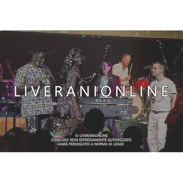 Atomic Bomb Who is William Onyeabor? Featuring Damon Albarn, Alexis Taylor (Hot Chip), Kele Okereke (Bloc Party), Pat Mahoney (LCD Soundsystem), Sinkane, Money Mark, Lijadu Sisters and Ghostpoet Performing live, Barbican Centre, 1st April 2014, concert, gig, show, event, live, performance, funk, electro-funk AG ALDO LIVERANI SAS ONLY ITALY