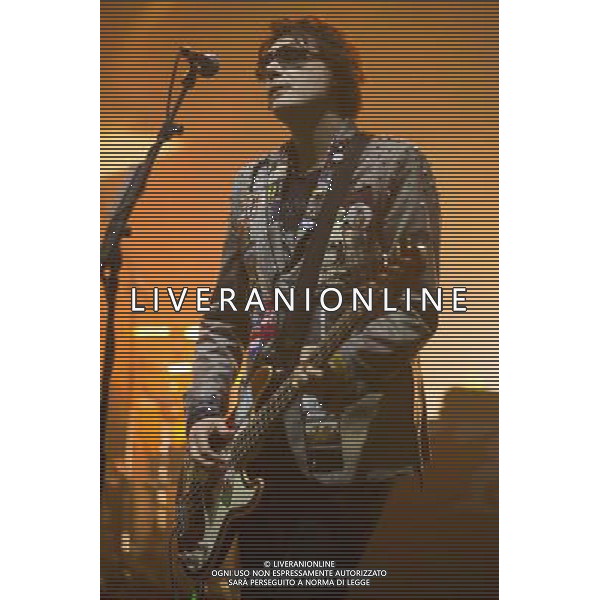 Nicky Wire of Manic Street Preachers performs at Manchester Apollo, Manchester, England, 1st April 2014. AG ALDO LIVERANI SAS ONLY ITALY