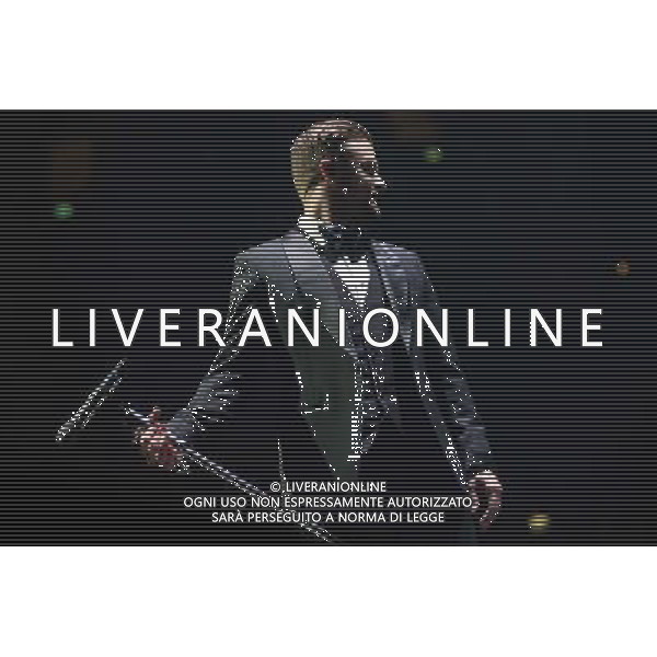 American singer-songwriter Justin Timberlake (born Justin Randall Timberlake) performs the first of two shows at The o2 Arena, London, England, on Tuesday 1st April 2014. Please note image is one time usage only for editorial purposes. AG ALDO LIVERANI SAS ONLY ITALY