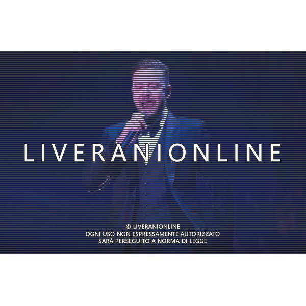 American singer-songwriter Justin Timberlake (born Justin Randall Timberlake) performs the first of two shows at The o2 Arena, London, England, on Tuesday 1st April 2014. Please note image is one time usage only for editorial purposes. AG ALDO LIVERANI SAS ONLY ITALY