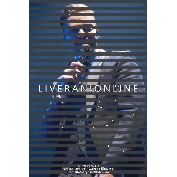American singer-songwriter Justin Timberlake (born Justin Randall Timberlake) performs the first of two shows at The o2 Arena, London, England, on Tuesday 1st April 2014. Please note image is one time usage only for editorial purposes. AG ALDO LIVERANI SAS ONLY ITALY