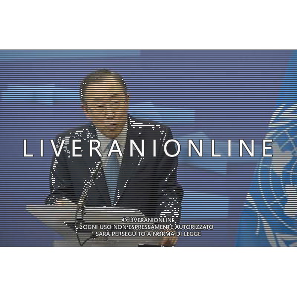 Ban Ki-Moon, Secretary-General of the United Nations holds press conference meeting prior to the EU - Africa summit at European Council headquarters in Brussels, Belgium on 01.04.2014 by Wiktor Dabkowski AG ALDO LIVERANI SAS ONLY ITALY