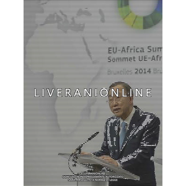 Ban Ki-Moon, Secretary-General of the United Nations holds press conference meeting prior to the EU - Africa summit at European Council headquarters in Brussels, Belgium on 01.04.2014 by Wiktor Dabkowski AG ALDO LIVERANI SAS ONLY ITALY