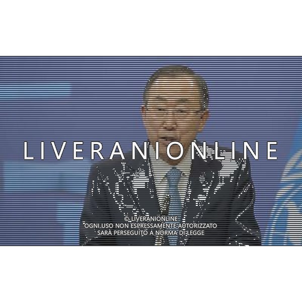 Ban Ki-Moon, Secretary-General of the United Nations holds press conference meeting prior to the EU - Africa summit at European Council headquarters in Brussels, Belgium on 01.04.2014 by Wiktor Dabkowski AG ALDO LIVERANI SAS ONLY ITALY