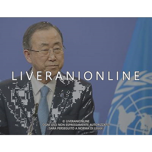 Ban Ki-Moon, Secretary-General of the United Nations holds press conference meeting prior to the EU - Africa summit at European Council headquarters in Brussels, Belgium on 01.04.2014 by Wiktor Dabkowski AG ALDO LIVERANI SAS ONLY ITALY